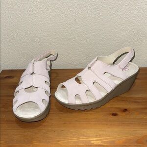 Skechers Light Pink Memory Foam Wedge Sandals